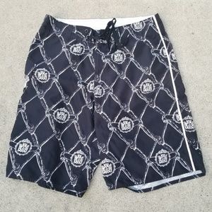 Volcom Black and White Swim Trunks